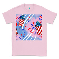 Bubblegum Pink patriotic fireworks Classic Tee - BundleAndBundleShop