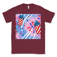 Burgundy patriotic fireworks Classic Tee - BundleAndBundleShop