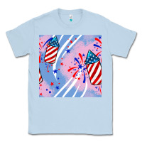 Dusty Blue patriotic fireworks Classic Tee - BundleAndBundleShop
