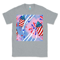 Heather Grey patriotic fireworks Classic Tee - BundleAndBundleShop