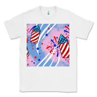 White patriotic fireworks Classic Tee - BundleAndBundleShop
