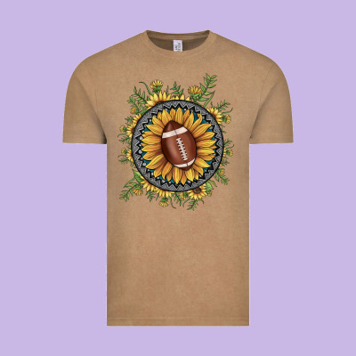 Football Gemstone Sunflower Vintage Tee Designed By Jahusdesignshop