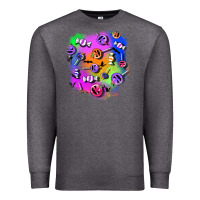 Charcoal Heather halloween candy patches 1 Premium Sweatshirt - BundleAndBundleShop