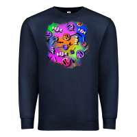 Navy halloween candy patches 1 Premium Sweatshirt - BundleAndBundleShop