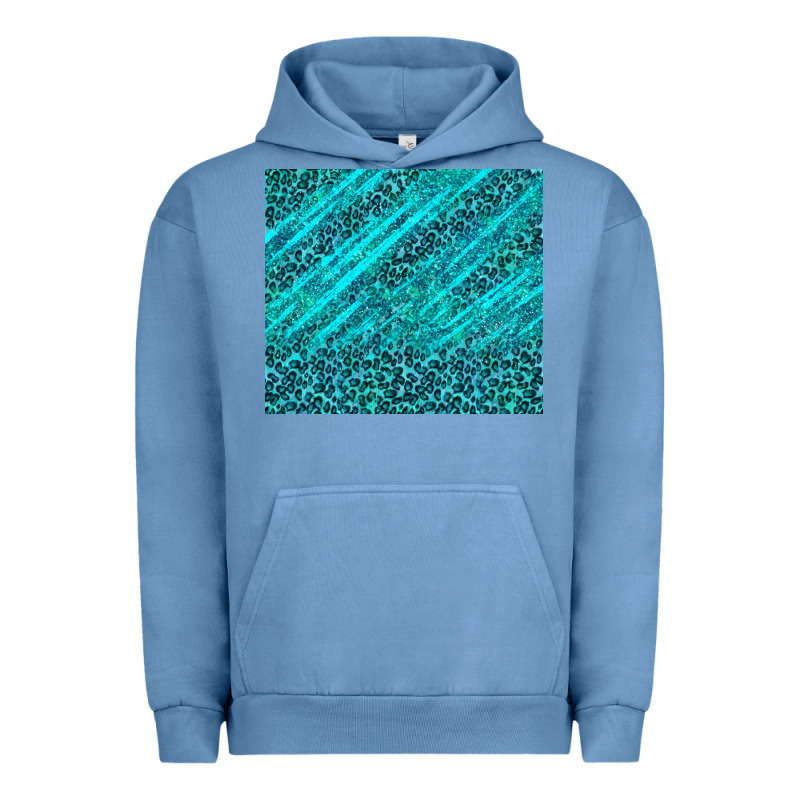 Blue Glitter With Leopard Pattern Urban Hoodie by TumblerDesignByShophia | Teevron