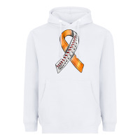 White Kidney Cancer Ribbon Baseball Heavyweight Hoodie - BundleAndBundleShop