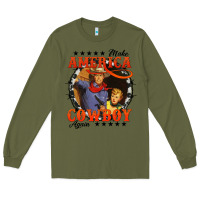 Army Green make america cowboy again Long Sleeve Tee - AdoDesignShop