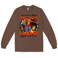 Chestnut make america cowboy again Long Sleeve Tee - AdoDesignShop