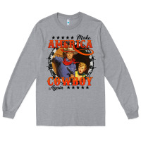 Heather Grey make america cowboy again Long Sleeve Tee - AdoDesignShop