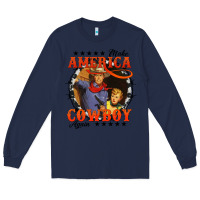 Navy make america cowboy again Long Sleeve Tee - AdoDesignShop