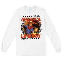 White make america cowboy again Long Sleeve Tee - AdoDesignShop