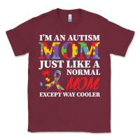 Burgundy LIL Autism Mom Classic Tee - CowhideDigitalArt