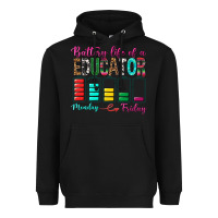 Black Battery Life Of A Educator Heavyweight Hoodie - BundleAndBundleShop