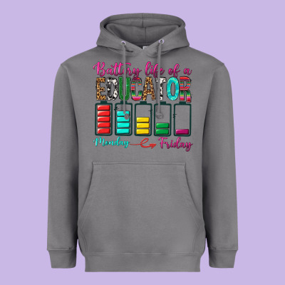 Battery Life Of A Educator Heavyweight Hoodie Designed By Bundleandbundleshop