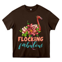 Chocolate Brown flamingo flocking fabulous Heavy Core Tee - Artiststas