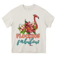 Cream flamingo flocking fabulous Heavy Core Tee - Artiststas