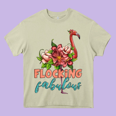 Flamingo Flocking Fabulous Heavy Core Tee Designed By Artiststas