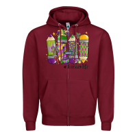 Burgundy mardi gras teacher life Zipper Hoodie - MaliasSmallBusiness