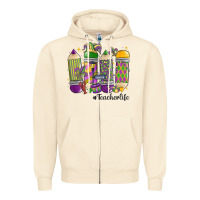 Mardi Gras Teacher Life Zipper Hoodie | Teevron