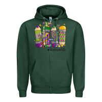 Sports Green mardi gras teacher life Zipper Hoodie - MaliasSmallBusiness