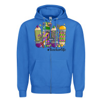 True Royal mardi gras teacher life Zipper Hoodie - MaliasSmallBusiness