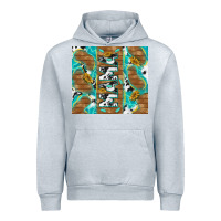 Heather Grey cowhide mama with rustic teal wood Urban Hoodie - TumblerDesignByShophia