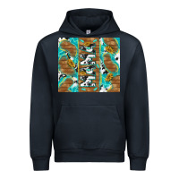 Navy cowhide mama with rustic teal wood Urban Hoodie - TumblerDesignByShophia