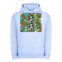 Pigment Grape Ice cowhide mama with rustic teal wood Urban Hoodie - TumblerDesignByShophia