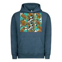 Pigment Midnight Navy cowhide mama with rustic teal wood Urban Hoodie - TumblerDesignByShophia