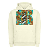 Pigment Pistachio cowhide mama with rustic teal wood Urban Hoodie - TumblerDesignByShophia