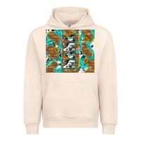 Sandshell cowhide mama with rustic teal wood Urban Hoodie - TumblerDesignByShophia
