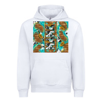 White cowhide mama with rustic teal wood Urban Hoodie - TumblerDesignByShophia