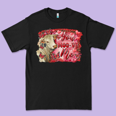 Premium Tee Valentine's day you moo ve me charolais cow