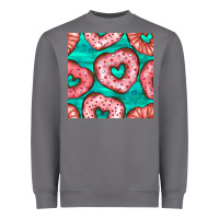 Storm valentines day heart donuts seamless pattern Heavyweight Sweatshirt - BundleAndBundleShop