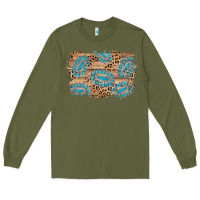 Army Green gemstone wood leopard background Long Sleeve Tee - AdoDesignShop