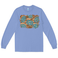 Colony Blue gemstone wood leopard background Long Sleeve Tee - AdoDesignShop