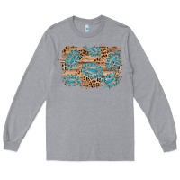 Heather Grey gemstone wood leopard background Long Sleeve Tee - AdoDesignShop