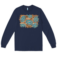 Navy gemstone wood leopard background Long Sleeve Tee - AdoDesignShop