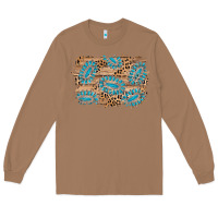 Toasted Coconut gemstone wood leopard background Long Sleeve Tee - AdoDesignShop