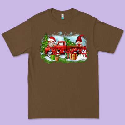 Christmas Gnomes Truck Premium Tee Designed By Zillion Design Studio