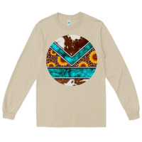Mushroom turquoise cowhide leopard sunflowers round Long Sleeve Tee - Artiststas