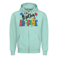 Seafoam my brother is ausome autism Zipper Hoodie - MaliasSmallBusiness