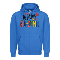 True Royal my brother is ausome autism Zipper Hoodie - MaliasSmallBusiness