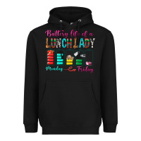 Black Battery Life Of A lunch Lady Heavyweight Hoodie - BundleAndBundleShop