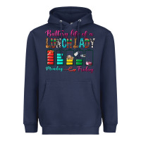 Navy Battery Life Of A lunch Lady Heavyweight Hoodie - BundleAndBundleShop