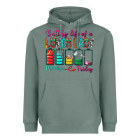 Sage Battery Life Of A lunch Lady Heavyweight Hoodie - BundleAndBundleShop
