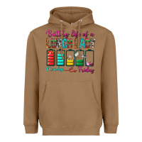 Toasted Coconut Battery Life Of A lunch Lady Heavyweight Hoodie - BundleAndBundleShop