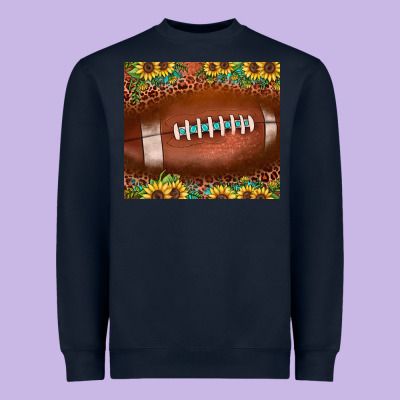 Football Leopard Turquoise Sunflower Heavyweight Sweatshirt Designed By Jahusdesignshop