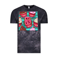 Cloud Black valentines day flower cupcakes and serape seamless pattern Vintage Tee - BundleAndBundleShop