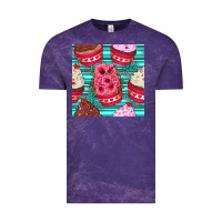 Valentines Day Flower Cupcakes And Serape Seamless Pattern Vintage Tee | Teevron